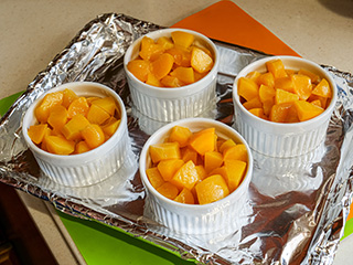 Ramekins filled with fruit Ramekins filled with fruit
