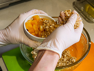 Adding the topping Adding the topping