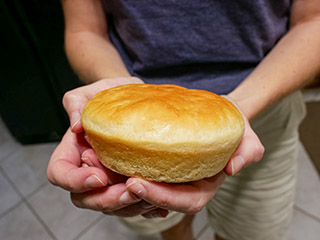 The crust is lightly crisp. The crust is lightly crisp.