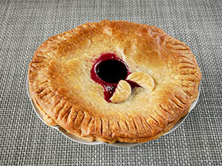 Our first attempt was cherry pie, and the second one we made was blueberry. Our first attempt was cherry pie, and the second one we made was blueberry.