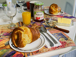 A delicious popover breakfast A delicious popover breakfast